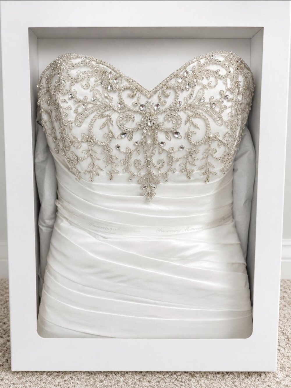 David's Bridal Wedding Dress 9V3476-Beaded Sweetheart Gown, Size 18W, Preserved